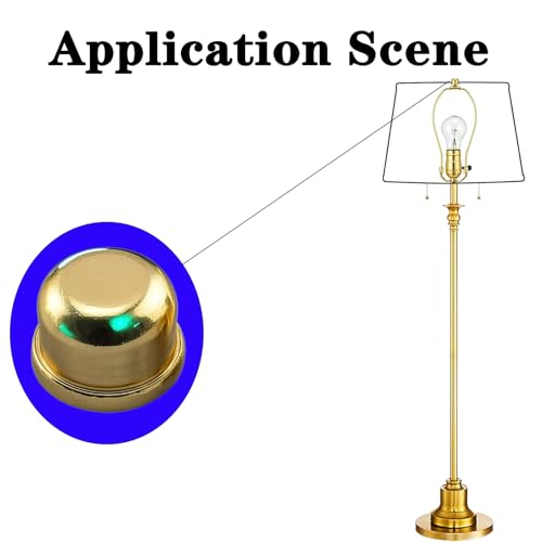 Image of Gold Lamp Finials, 1 /4-27 Thread, 1 /2 Inch Lamp Shade Nuts for Harp Tops | 8 Packs Finish Metal Finials with 1 /4-27 Female Threads for Compatible Table, Floor, Desk And Bedside Lamp Harps