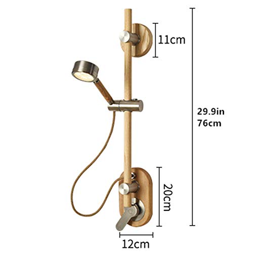 Wall Light Creative Simple Touch LED Reading Bedside Lamp Chrome Metal Natural Wood Adjustable Long Pole Wall Lamp with Plug Wire for House Living Room Bedroom Restaurants Coffee Shop steampunk buy now online Wall Light Creative Simple Touch LED Reading Bedside Lamp Chrome Metal Natural Wood Adjustable Long Pole Wall Lamp with Plug Wire for House Living Room Bedroom Restaurants Coffee Shop steampunk buy now online