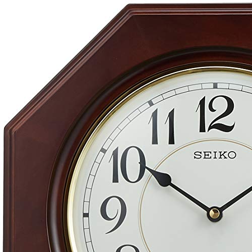 Reloj de pared analógico Seiko con péndulo oscuro miniatura 4