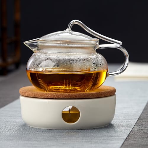 MESNEY Ceramic Teapot Warmer with Cork Base - Ideal Candle Stand for Tea, Coffee, and Drinks, Perfect for Glass, Stainless Steel, and Ceramic Teapots, Stylish Design for Tea Enthusiasts - Image 2