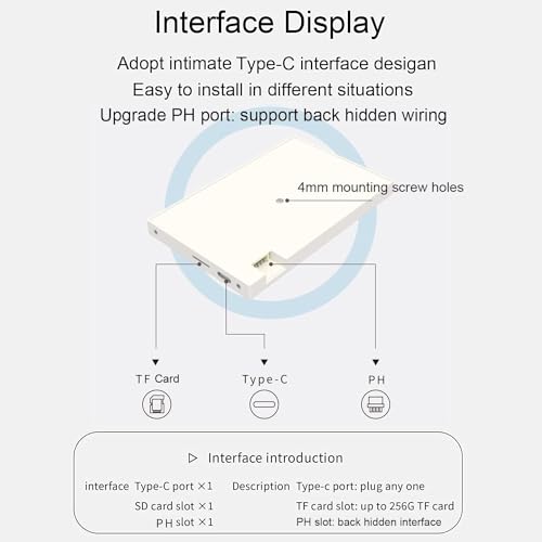 Image of 5inch Secondary Screen Monitor, Computer Temp Monitor, PC Sensor Panel Display, PC Temperature Display, TF Card Reader (White)