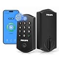 Philips Wi-Fi Smart Deadbolt Lock for Front Door, Keyless Entry Door Lock with Keypad, Fingerprint Door Lock, App Remote Control, Auto Lock, Works with Alexa and Google, Security Easy Installation