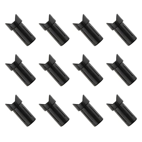 MEETOOT Crossbow Arrow Nocks 12pcs Black Plastic Crossbow Half Moon Arrow Nocks Tails 7.6mm Archery Arrows Shaft DIY