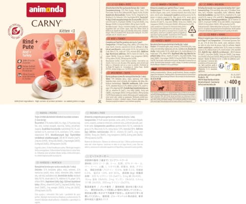 animonda Carny Katzen Nassfutter Kitten Rind + Pute (12 x 400g)