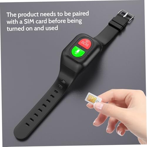 Fitness Trackers, SOS GPS-trackingarmband met noodoproepfunctie, locatie, fitnesshorloge voor senioren en kinderen, waterdichte activiteit in zwart - Afbeelding 5