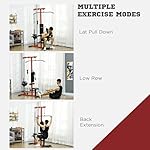 Soozier LAT Machine with High & Low Pulley Stations, Cable Row Machine with Adjustable Seat & Flip-Up Footplate, for Home Gym - Image 3