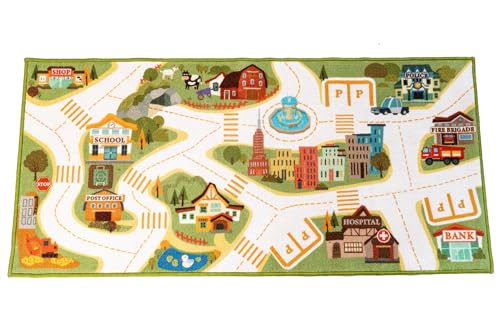 Saihe 26×55" Town Map Area Rug with Non-Slip Backing
