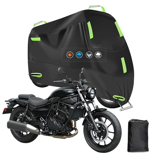 300D 厚手 防水 バイクカバー に適合する カワサキ エリミネーター400 原付カバーオートバイカバー 耐熱 防水 防埃 紫外線防止 盗難防止 ワンタッチバックル付き ロック穴前後付き収納バッグ付き