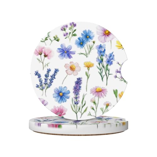 50% Off Vintage Flower Car Cup Coasters 2 Pack