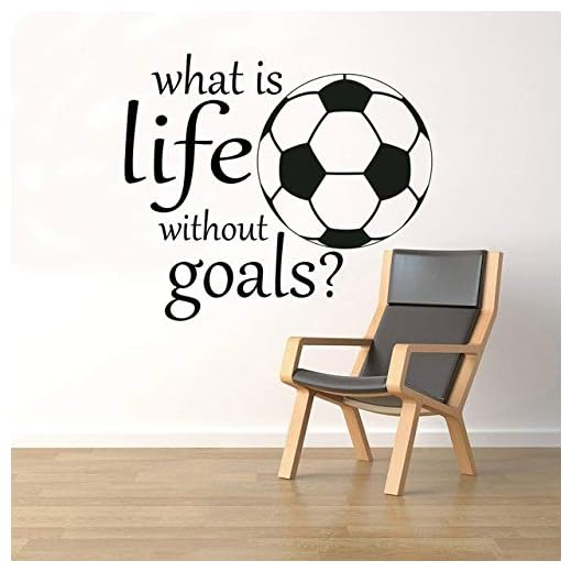 Sport Motivational Citat Vad är livet utan mål Väggdekal Vinylklistermärke för barnrumsdekoration Sport Vinylkonst 42x48cm