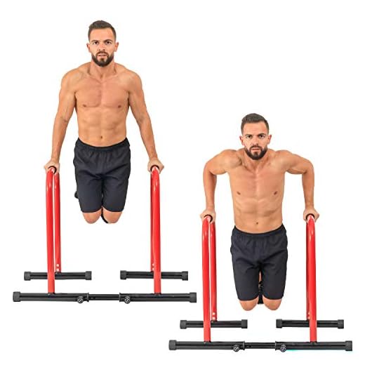 GoBeast Dip Stand with Stability Bar, Adjustable Height and Width, Easy Release Locking Pin, Max User Weight 330lbs / 150 kilograms