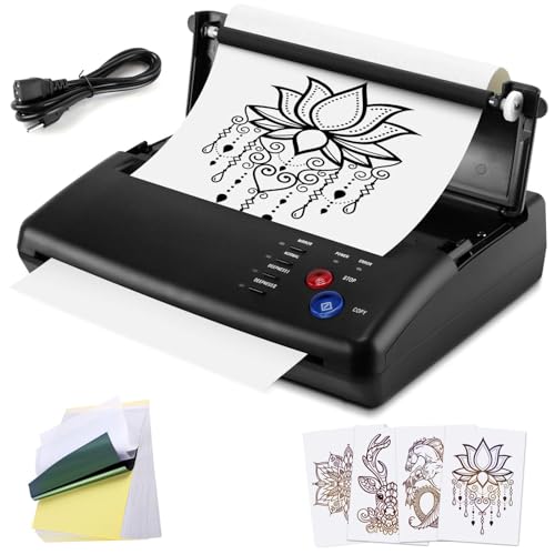 Imprimante de tatouage thermique avec 20 feuilles transfert pour débutants