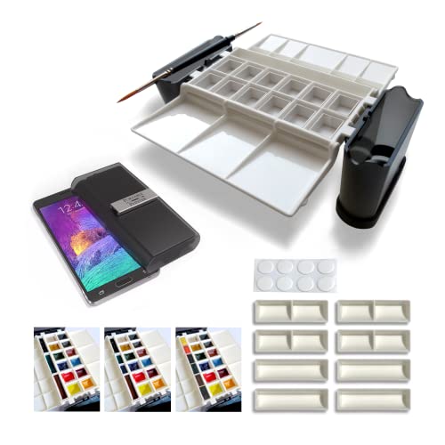 Portable Painter Classic Palette + Expansion Pans (8) – Carry Up to 18 Colors Instantly – Travel – Pocket Size – Ultralight – Quality