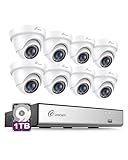 Loocam Security Camera System Outdoor with AI Human/Vehicle Detection, 2MP HD 1920TVL Wired CCTV Surveillance Camera System, H.265+ 8CH DVR & 1TB Hard Drive, Smart Playback, Remote Access, Email Alert