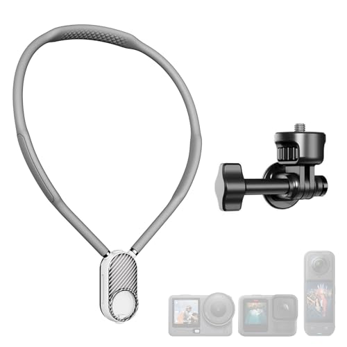 Neck Mount with Air Cushion for GoPro Hero 13/12/11/10/9, for Insta 360 X5/X4/Ace Pro 2, for DJI Nano Osmo 360/Action 6/5 Pro/4/3 Cameras Quick Release One-Click Button for Hands-Free POV Vlogging