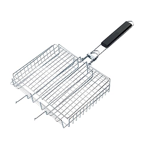 ifundom 1Pc Folding Bbq Grill Rack Durable Outdoor Barbecue Tool for Fish Chicken and Vegetables Fire Resistant Compact Design for Easy Transport and Storage