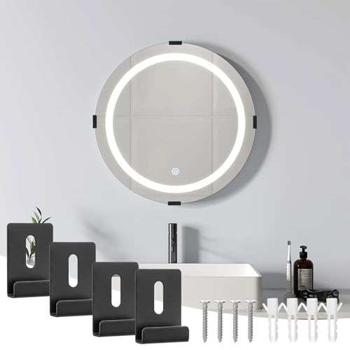 Image of 12 Pack Metal Mirror Clips for Wall Mounting, Wide Channel Mirror Hanging Hardware Kit, Heavy Duty Mirror Holder Clips with Screws, Mirror Brackets for Wall Mounting Frameless Mirror Billboard (Black)