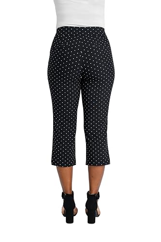 Image of Briggs New York Women's Pull on Stretch Capri Pants High Waist Crop Straight Leg with Pockets 21 inch Inseam