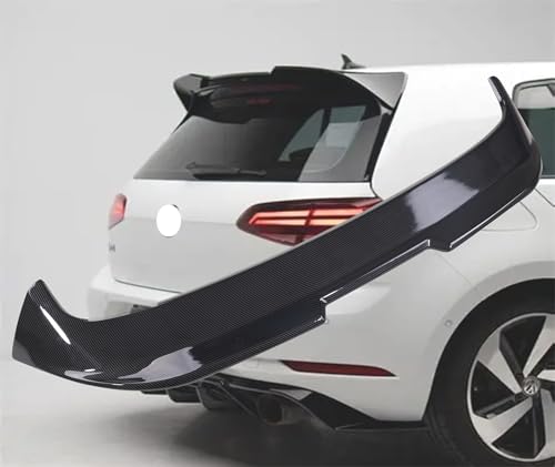 SCOOLKS Carbon Fiber Texture Rear Spoiler Wing Compatible with Golf 7R, 7.5R, MK7, MK7.5, GTI Spoiler