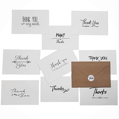 100�p�b�NThank You Note�J�[�h�o���N�Z�b�g�{�b�N�X - �� - 10���B���e�[�W�菑���f�U�C��- 100�u���E���N���t�g��Envelopes & stickers- 4 x 6�C���` - �l�ƃr�W�l�X�g�p - �u���C�_���A�x�r�[�V�����[