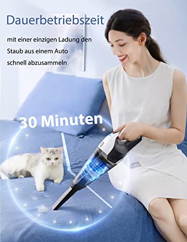 Covoxa Handstaubsauger Akku, Handstaubsauger Kabellos - 8000Pa Starke Saugkraft, 30 Mins Lange Laufzeit, Leichtes Design… - Image 4