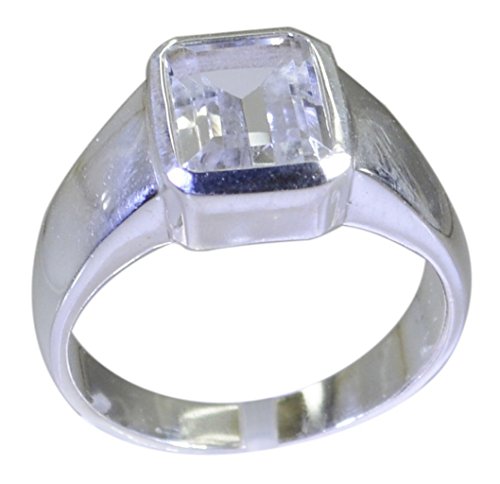 Bague en cristal de quartz véritable pour femme taille réglable
