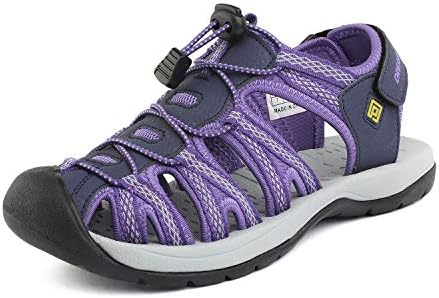 DREAM PAIRS Womens 160912-W-New Adventurous Summer Outdoor Sandal New-purple - 9