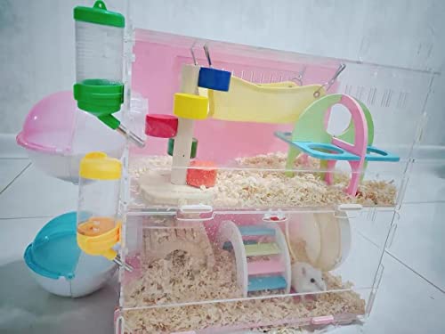 Gutongyuan Small Animal Bath House,Pet Toy Acrylic Hamster Bathroom Cage Toilet Bathtub Sand Bath Container Removable thumb #7