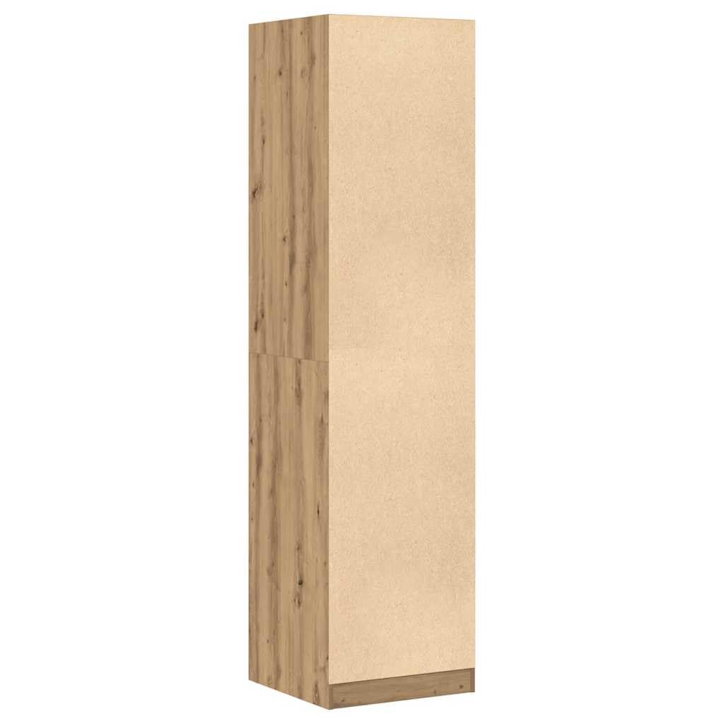 Szafa na ubrania z dębu Artisan 50 x 50 x 200 cm, materiał drewnopochodny z drzwiami przesuwnymi i wkładanymi półkami do sypialni, korytarza, pokoju dziecięcego, organizer uniwersalny