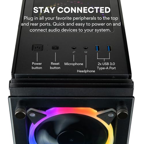 Gabinete para PC Gaming Stratos SFF: Mini-ITX, compatible con fuente SFX, cable riser PCIe 4.0, preparado para refrigeración AIO de 240 mm, con 4 ventiladores ARGB PWM (600-2000 rpm) y controlador incluido, soporte para GPU de triple ranura (125 mm) miniatura 5