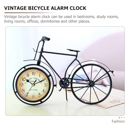 Reloj de mesa con forma de bicicleta vintage para decoración del hogar 4