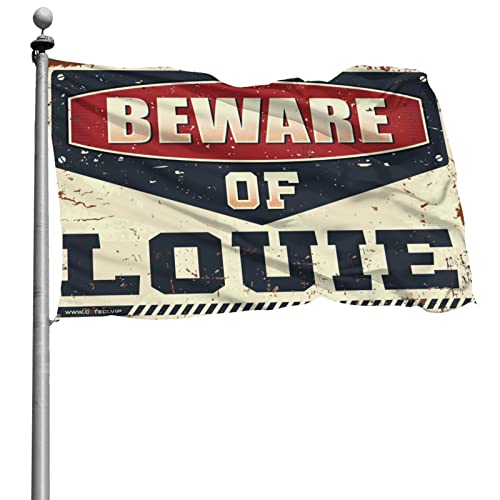 Drapeau d'automne Beware of Louie - Toile géante 152 x 244 cm rigolote