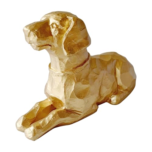 Estatua de Perro Dorado para Decoración de Hogar