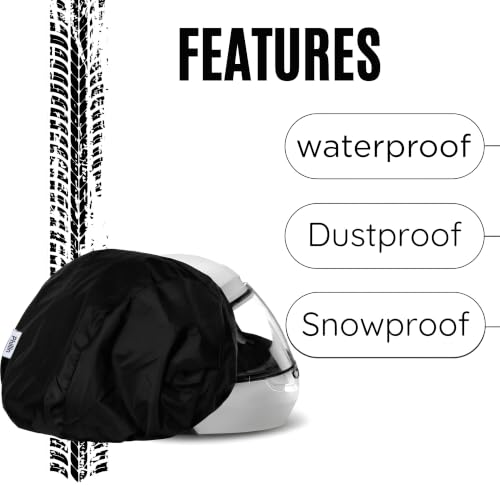 Image of Polyester Helmet Cover - Protects from Dust, Rain, Scratches Dustproof Waterproof Lightweight and Durable Secure Universal Size Storage Bag for Motorcycles Helmets (Pack of 2)