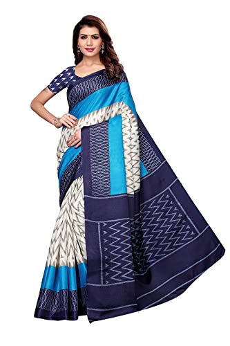 Sari en soie d'art imprimé indien traditionnel de qualité supérieure
