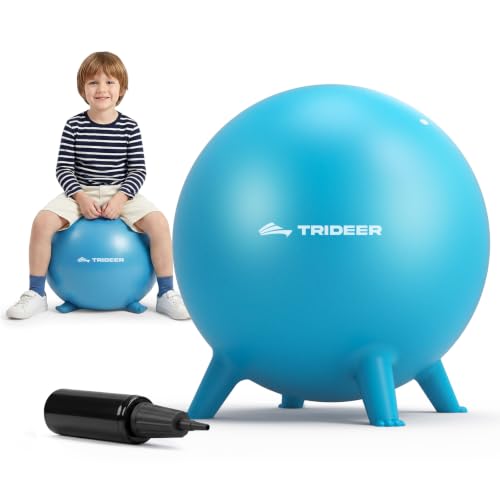 Trideer Flexible Seating for Classroom Elementary, Yoga Ball Chairs for Kids, Wobble Chair of School Supplies for Sensory Kids, Student Desk Chairs for Homeschool (Blue, 55cm)