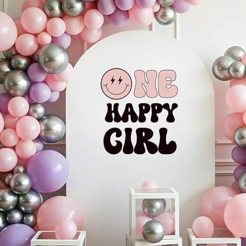 Adorno Vinilo One Happy Girl Para Primer Cumpleaños miniatura 5