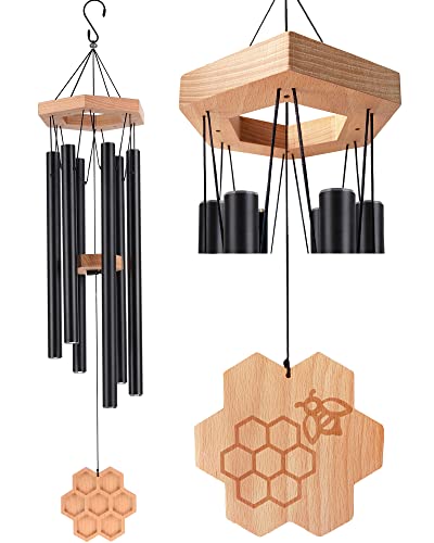Lovracoon Wind Chimes Outdoor. 38" Large Memorial And Sympathy Wind Chimes. Deep And Soothing Melodic Tones. Gift For Elders, Friends, Lovers, For Patio, Porch, Garden, And Backyard. (Black) #TOP5