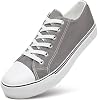 ZGR Hombre Zapatillas de Lona Clásicas Negras, Zapatos Casuales de Tenis con Cordones de Caña Baja | Parte superior de lona transpirable, espuma viscoelástica para mayor comodidad, suela antideslizante, caña baja con cordones, casual, caminar, viajar, tenis 2