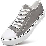 ZGR Mens Classic Casual Shoes,Lace-up Fashion Sneakers,Low Top Canvas Shoes for Men(Grey.US11)