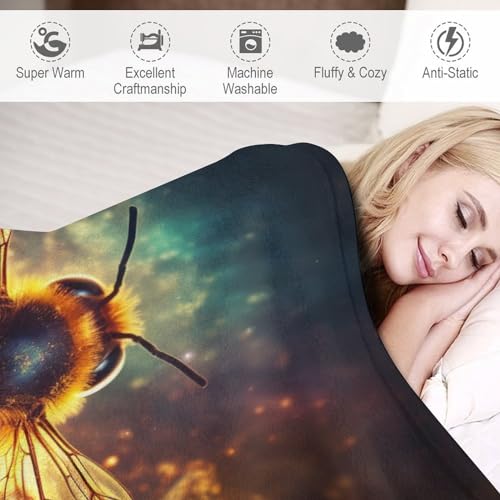 Couverture polaire abeille en flanelle de lit douce et premium
