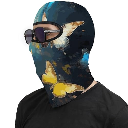 Pasamontaña para hombre y mujer con estampado de mariposas, balaclava para motocicleta, casco completo, protector facial y cuello miniatura 4