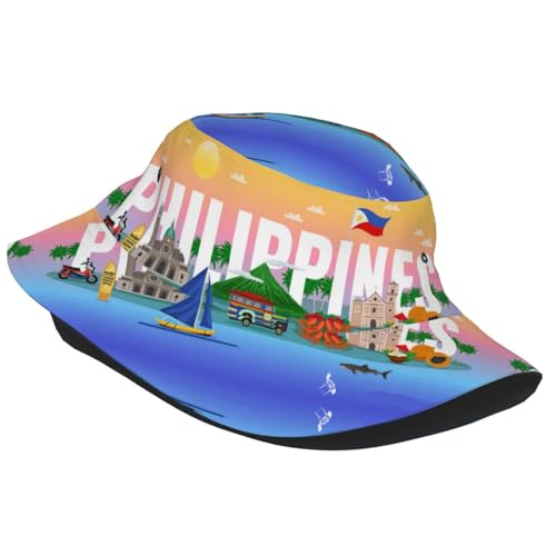 Sombrero Bucket con Bandera de Filipinas para Pesca y Senderismo miniatura 2