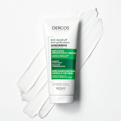 Vichy Dercos Anti-Schuppen Conditioner, Feuchtigkeitsspendende Haarspülung, Juckreizmildernd, Bei anhaftenden Schuppen, Für empfindliche Kopfhaut und colorierte Haare geeignet, 200 ml