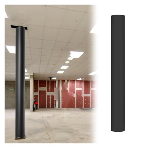 BYZOMU Basement Pole Padding Wrap Around Black, Round Pole Safety Pads Column Cover for Playground, Gym and Basketball Hoop, 6ft Tall Post All Weather Pad(H 4FT,Dia 3 1/2 IncH)