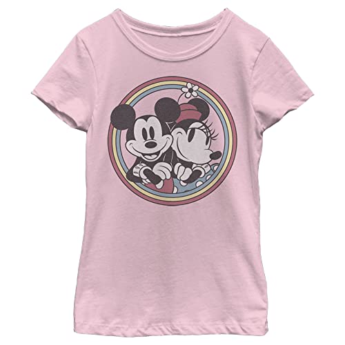 Disney Characters Retro Mickey Minnie Girl's Solid Crew Tee - Main Image