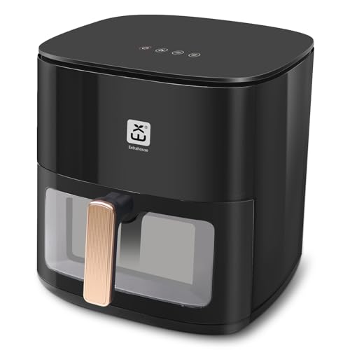 EXTRASTAR Airfryer 7L, friteuse à air XXL sans huile avec écran tactile, friteuse avec affichage numérique, 1800 W, mode shake, minuterie, livre de recettes, température maximale 200°c, type3