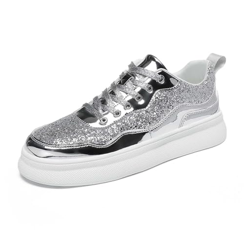 Chaussures à paillettes plates femme anti-douleur pour marcher et faire la fête