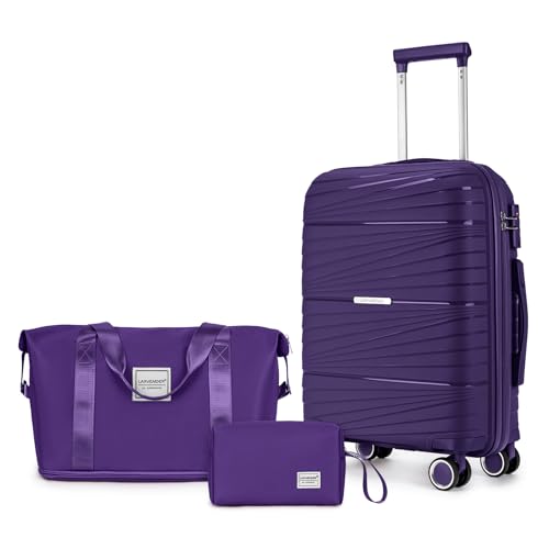 Image of LARVENDER Carry On Luggage 22x14x9 Airline Approved, Suitcases with Wheels