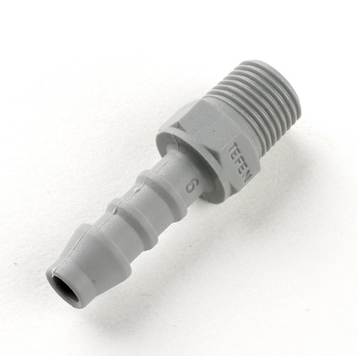 TefenNylon 66 Hose Fitting, Adapter, Gray, 3/8" Hose ID x 1/2" NPT Male (Pack of 10)